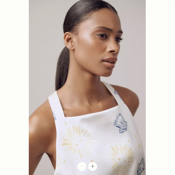 Anthropologie Nephthys Illustrated Maeve Sleeveless Square-Neck Shift Mini Dress - Picture 3 of 3